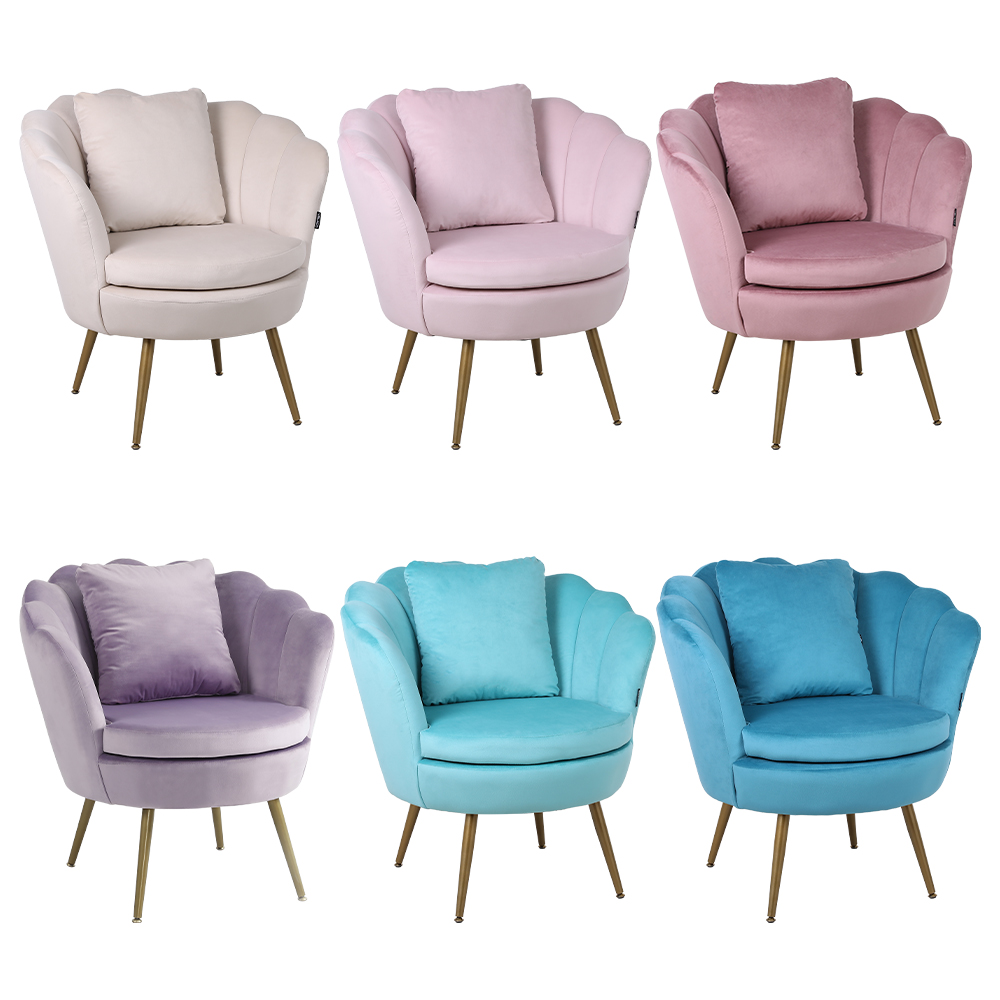 velvet flower chair